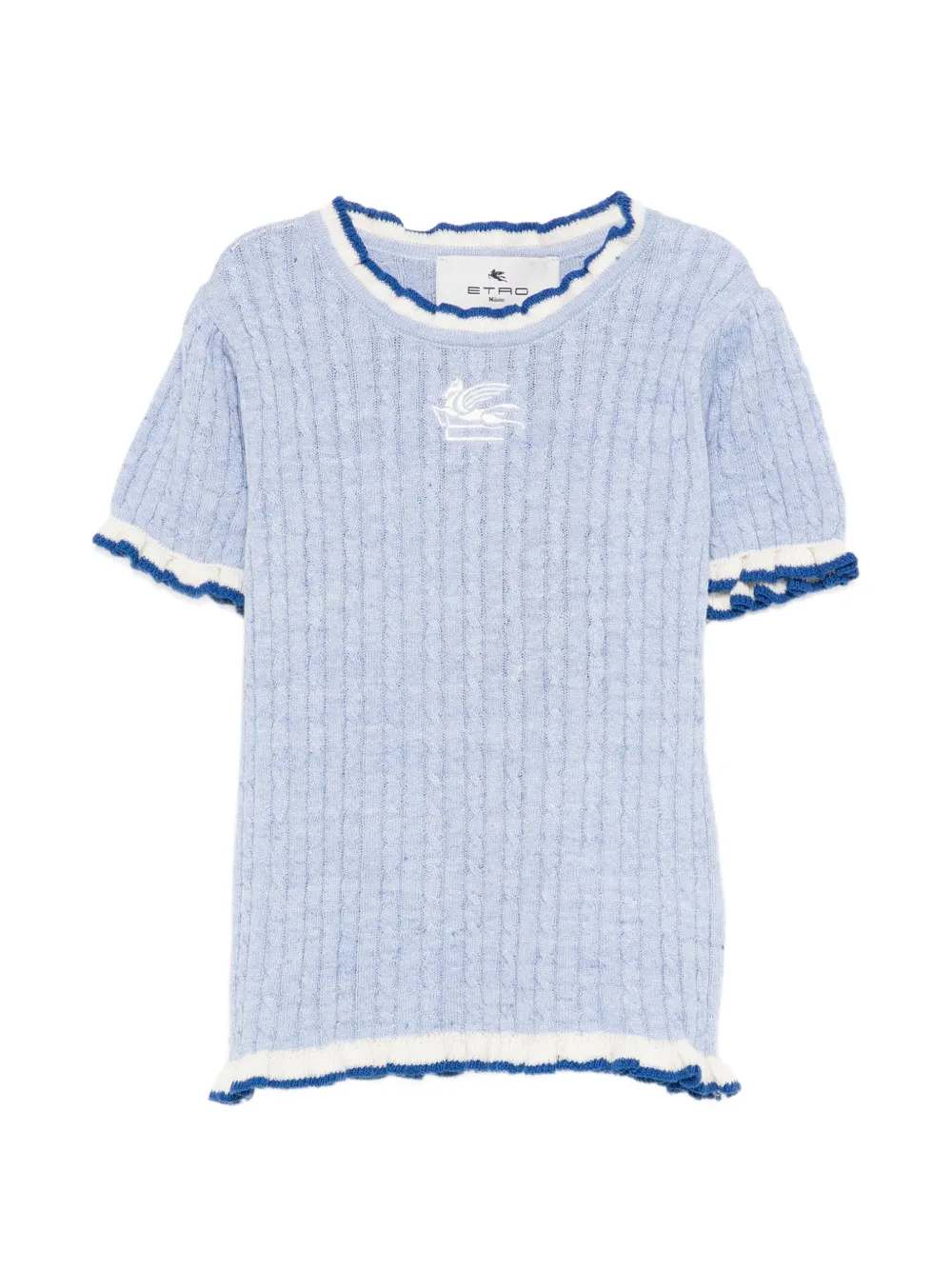 ETRO KIDS logo-embroidered T-shirt - Blu