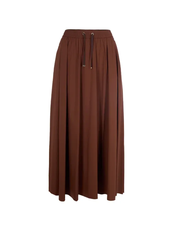 Herno Drawstring Gathered Maxi Skirt in Brown