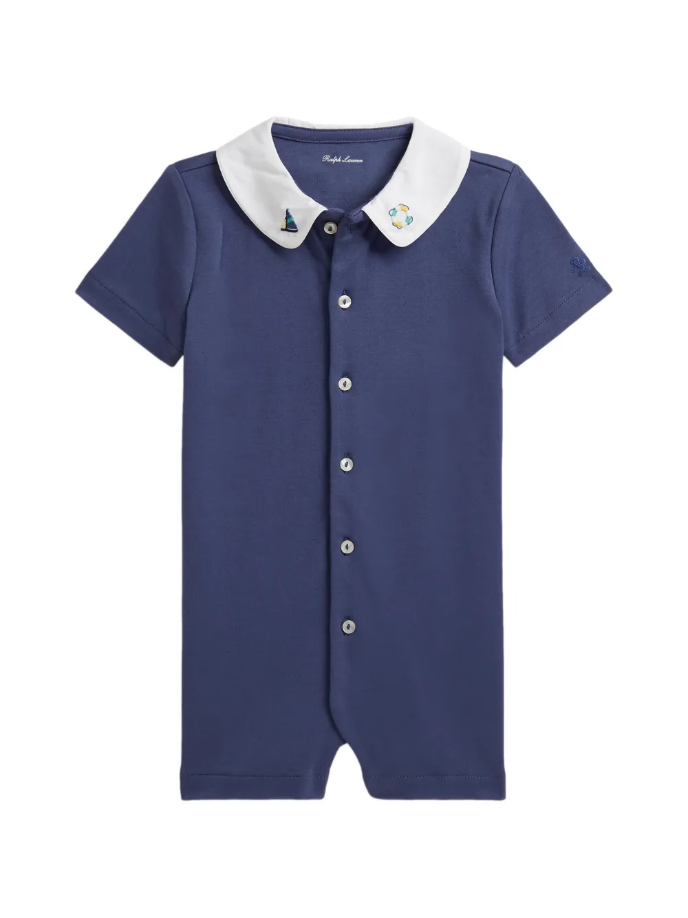 POLO RALPH LAUREN KIDS Tutina con colletto ricamato - Blu