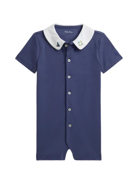 POLO RALPH LAUREN KIDS embroidered collar shortall