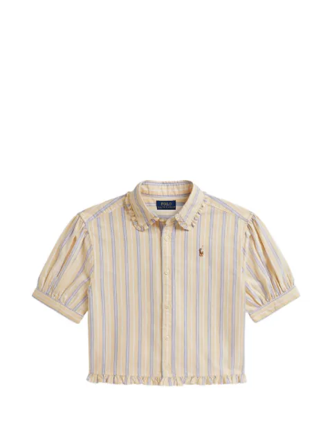 POLO RALPH LAUREN KIDS striped ruffle oxford shirt