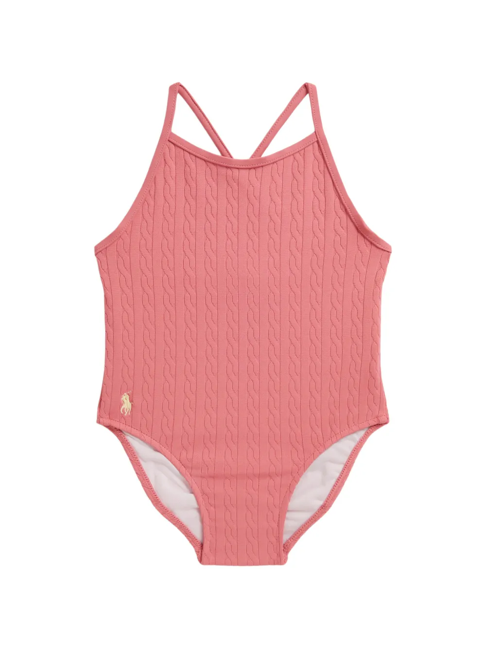 POLO RALPH LAUREN KIDS Bestickter Badeanzug - Rosa