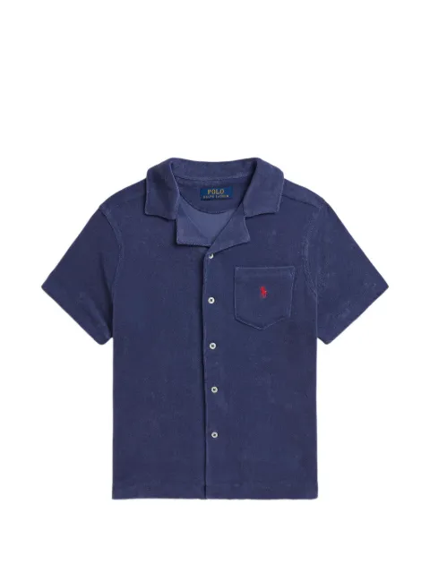 POLO RALPH LAUREN KIDS embroidered-logo terry camp-collar shirt