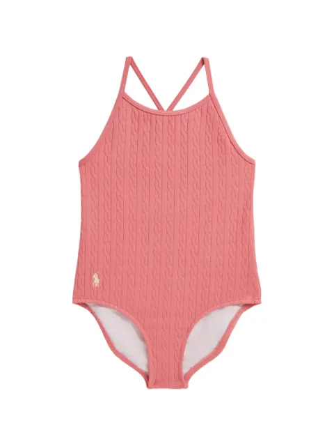 POLO RALPH LAUREN KIDS mini-cable jacquard one-piece swimsuit