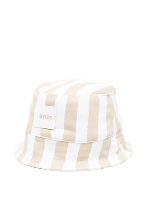 BOSS striped-detail bucket hat