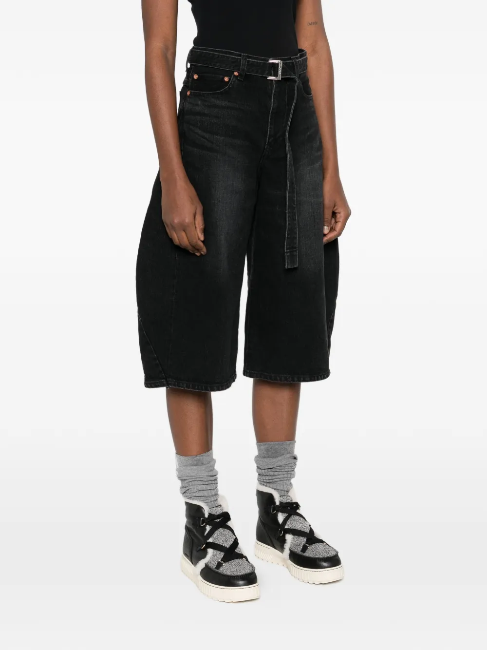  Sacai Belted Trousers - Black 