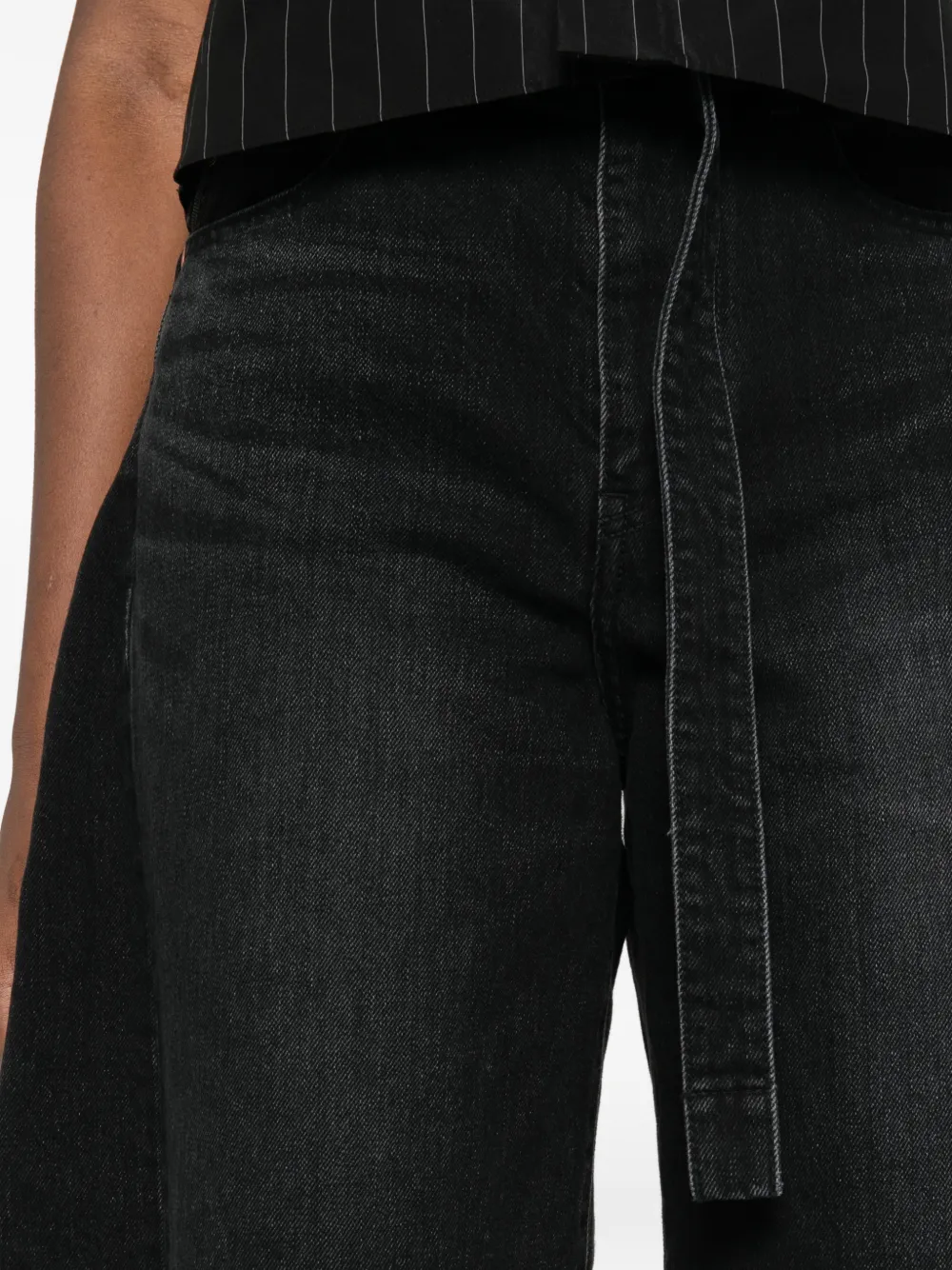 sacai Broek met ceintuur Zwart