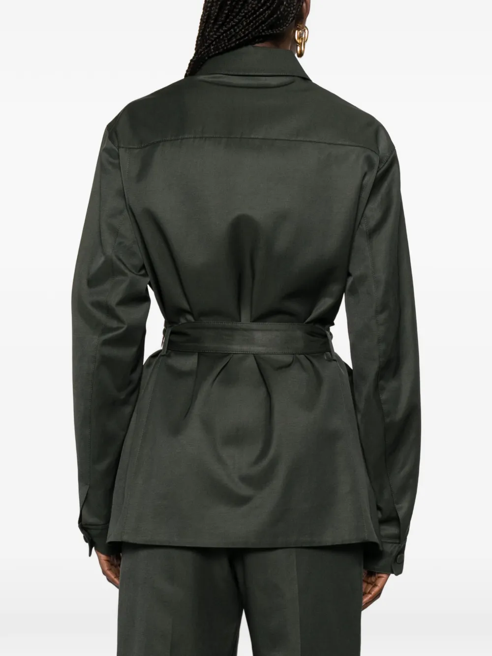 TOM FORD Legerjas met riem Groen