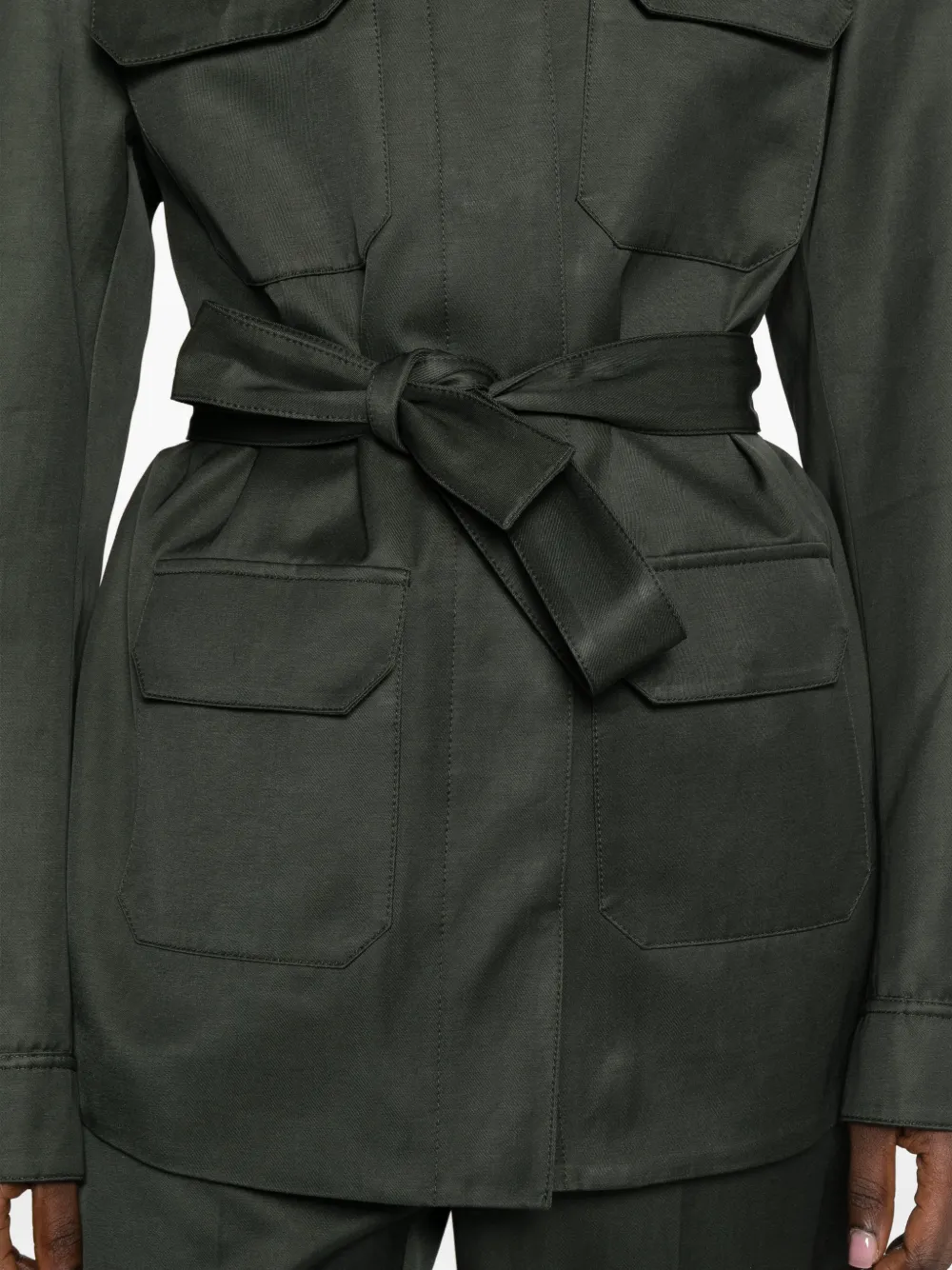 TOM FORD Legerjas met riem Groen