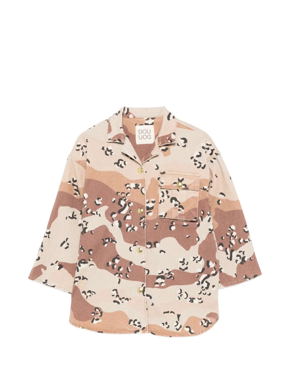 Douuod Kids button-up pocket camouflage jacket - Toni neutri