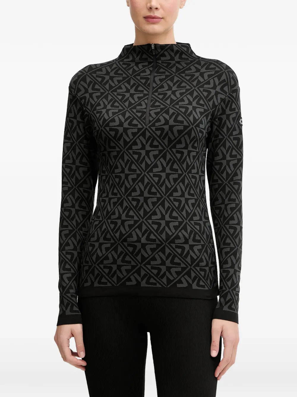 NEWLAND geometric-pattern zip-fastening sweatshirt - Nero