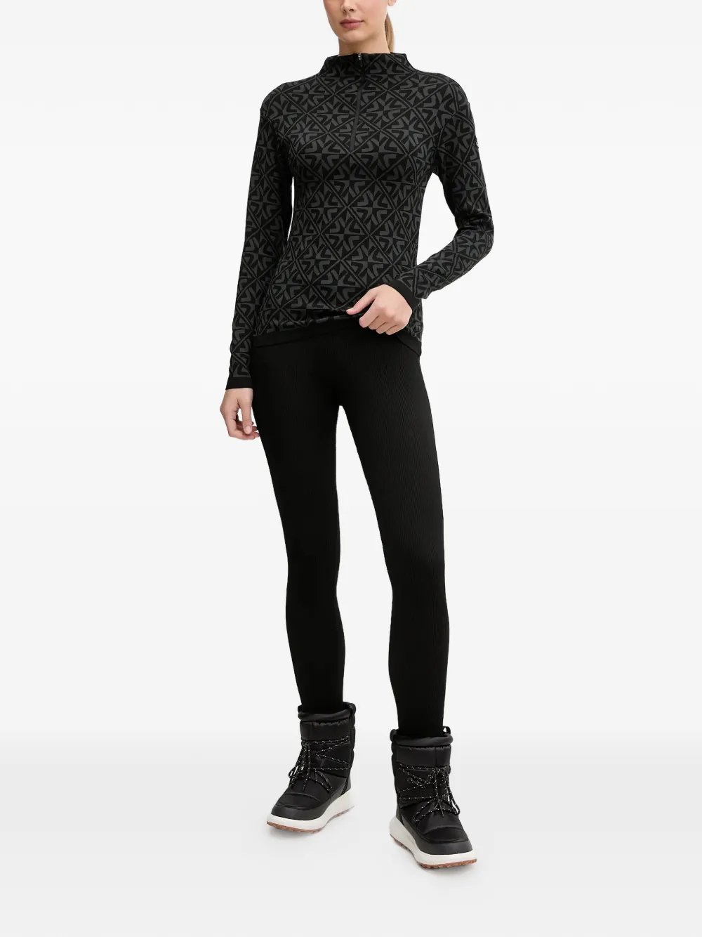  Newland Geometric-pattern Zip-fastening Sweatshirt - Black 