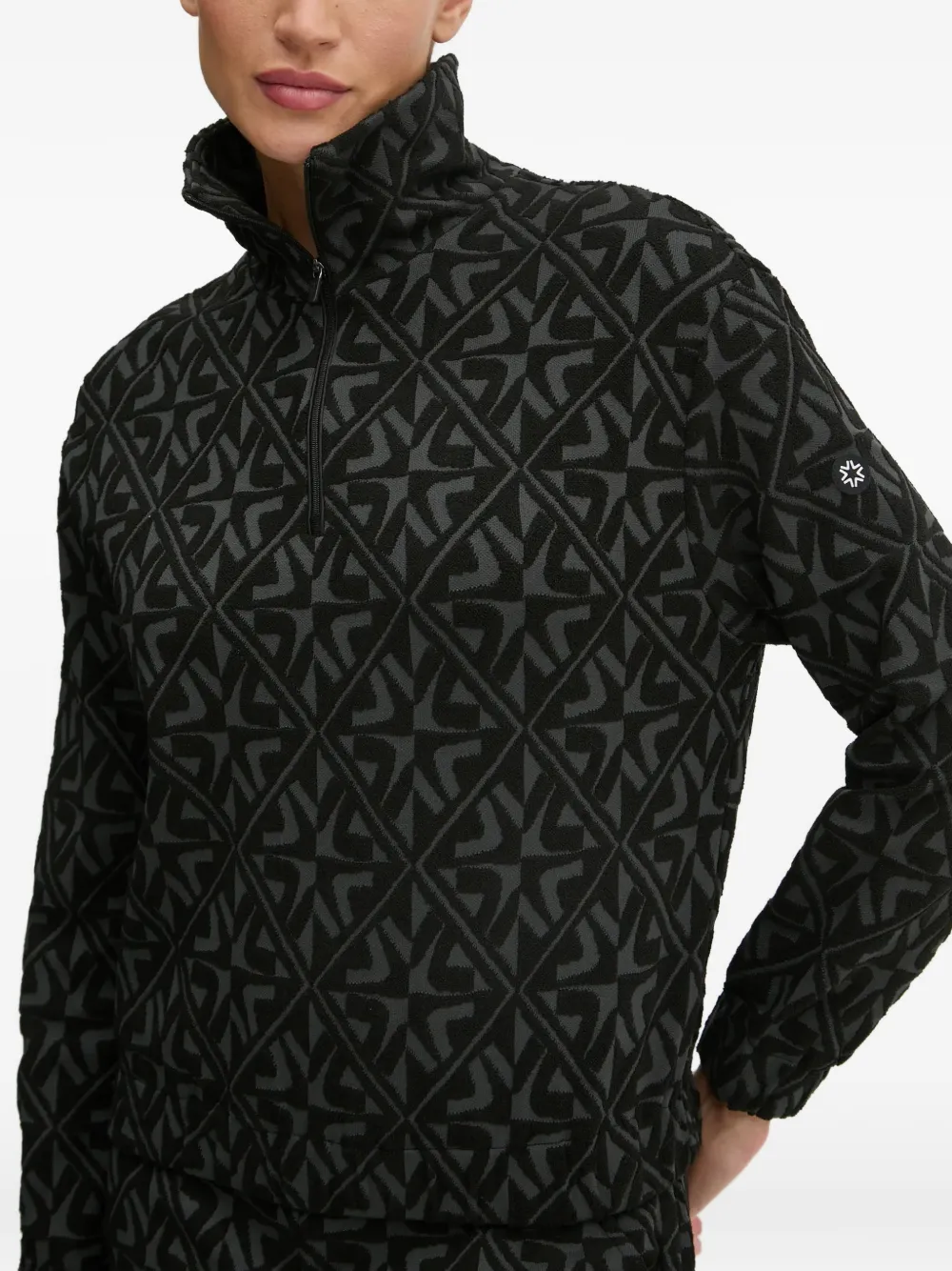  Newland Pattern Zip Sweater - Black 
