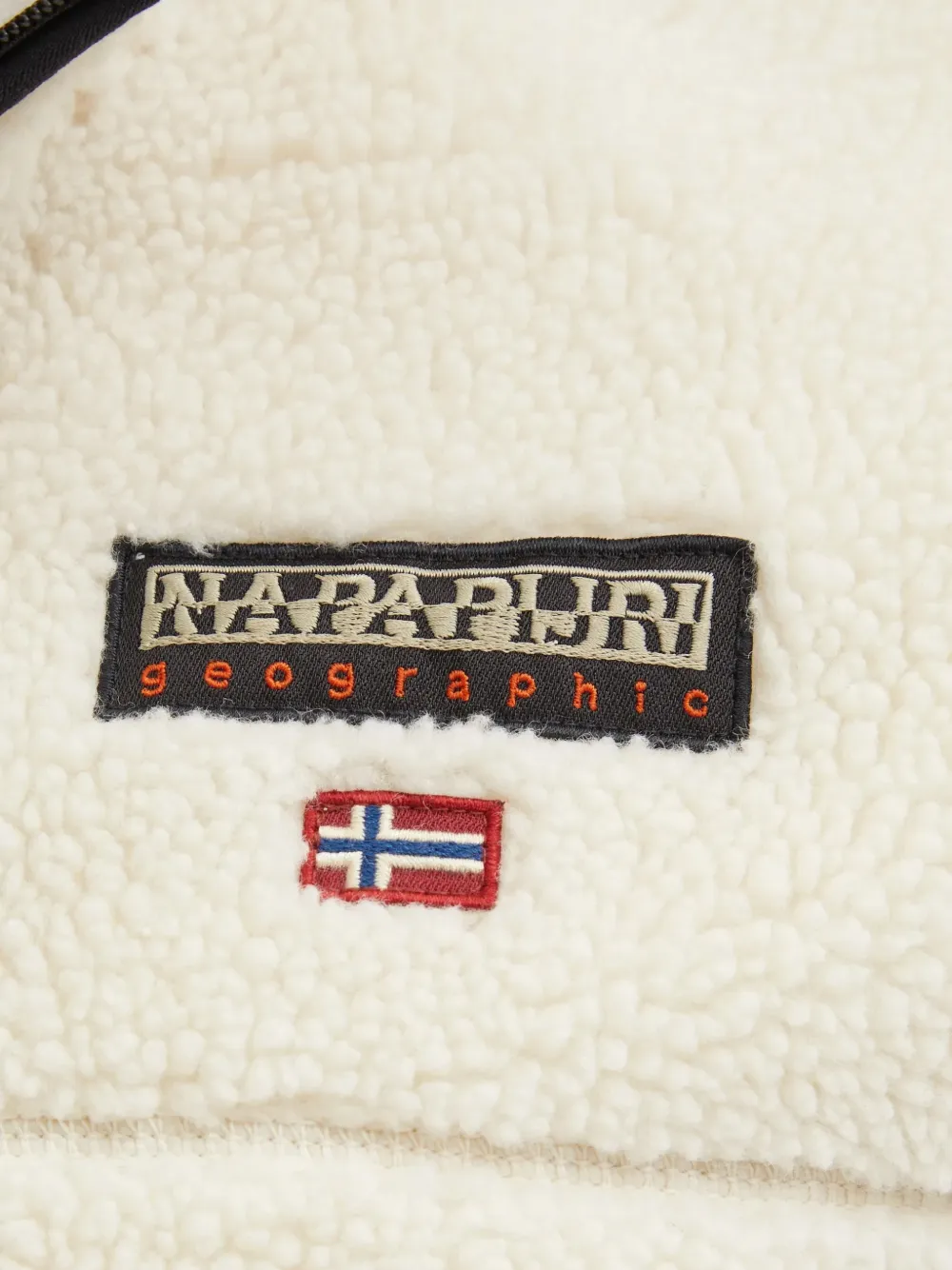 Napapijri Tynik fleece sweater met logo-patch Beige