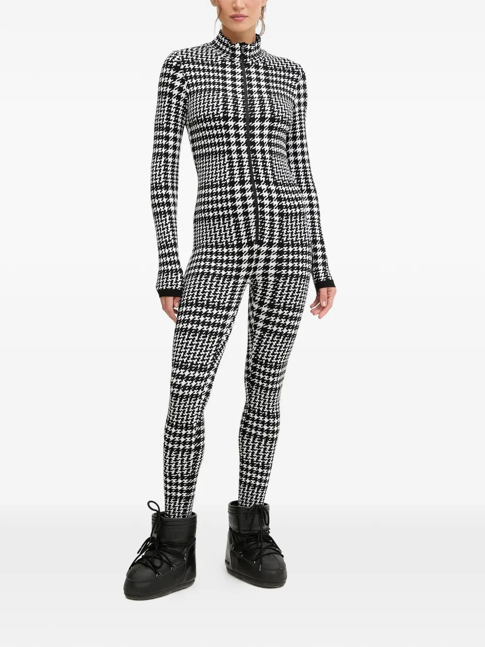 NEWLAND houndstooth zip jumpsuit - Nero