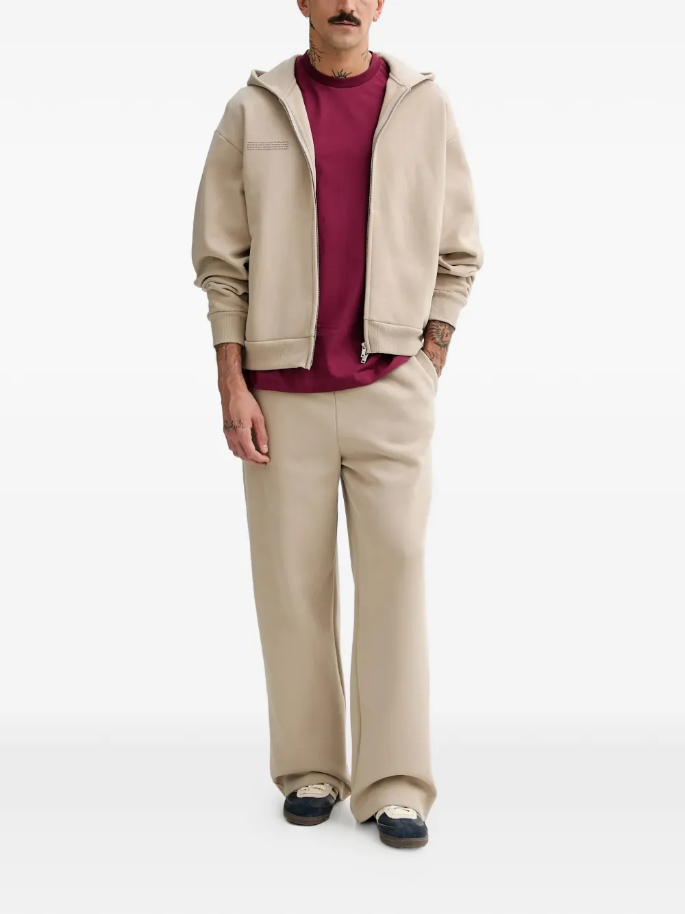 Pangaia Hoodie met logodetail Beige