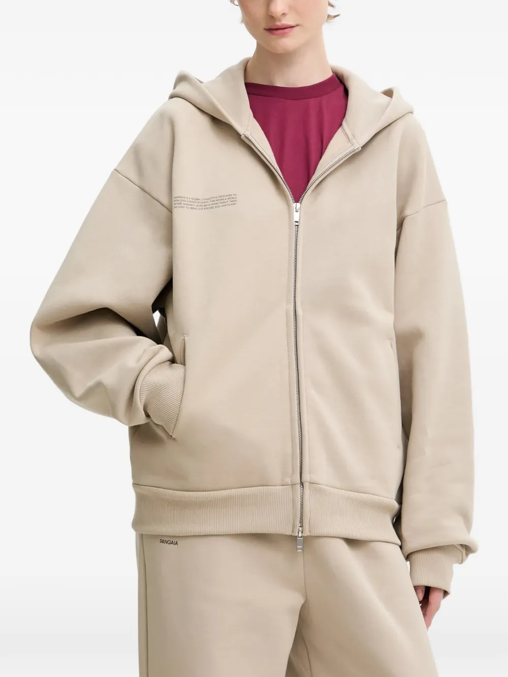 Pangaia logo-detail hoodie - Neutrals