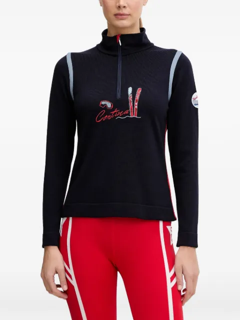 NEWLAND zip embroidered ski top