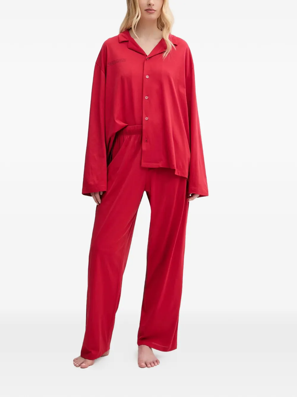 Pangaia button-up nightwear set (set of two) - Rot