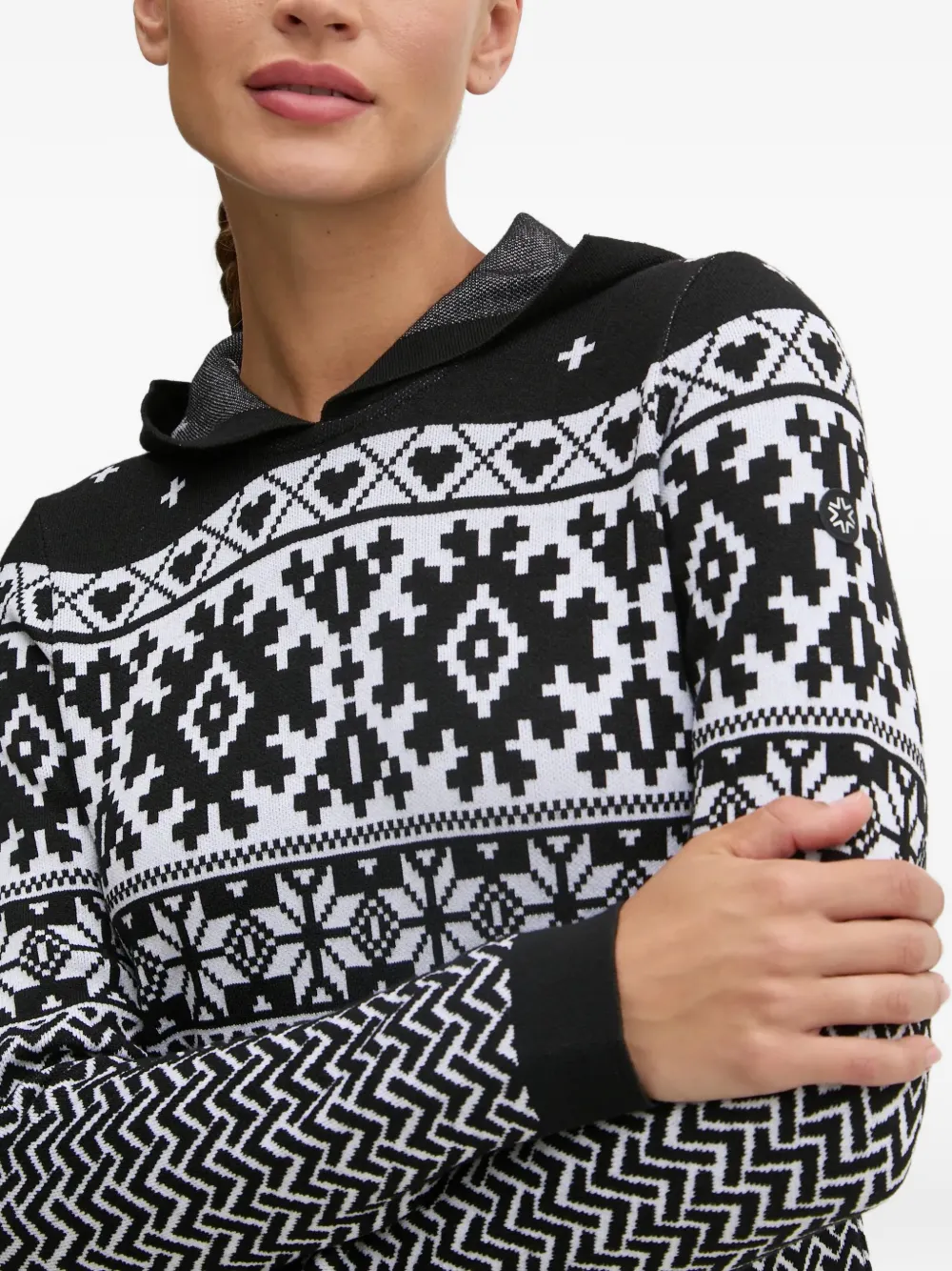 NEWLAND Hoodie met geometrische print Zwart