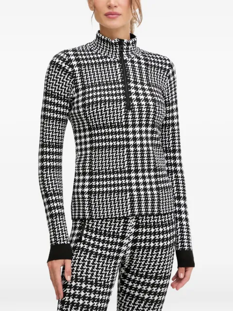 NEWLAND houndstooth zip ski top