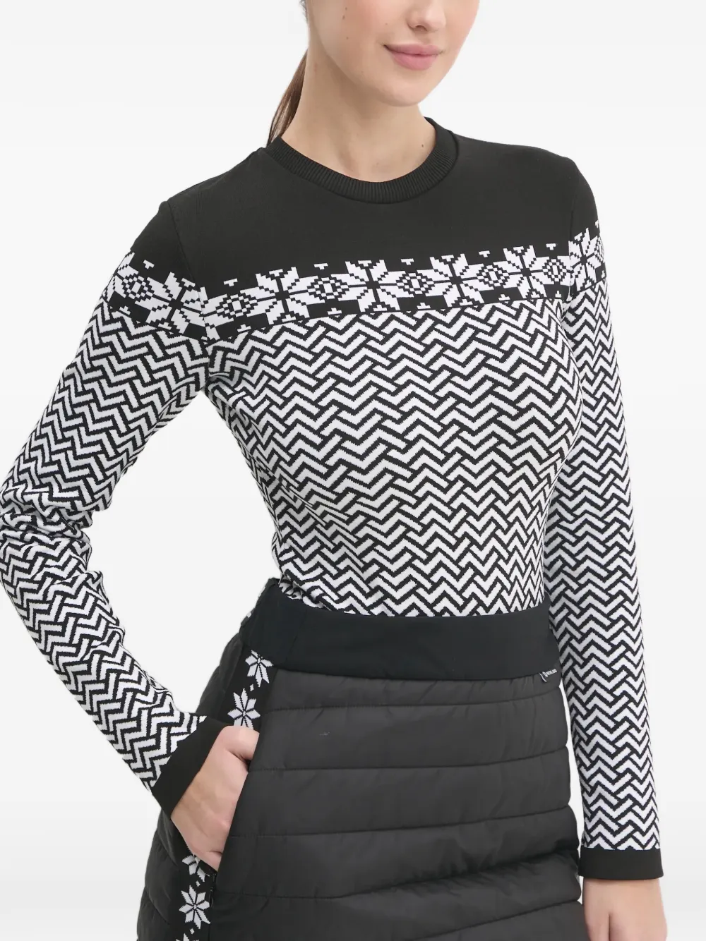 NEWLAND Sweater met geometrische print Zwart