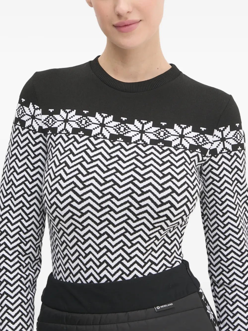 NEWLAND Sweater met geometrische print Zwart
