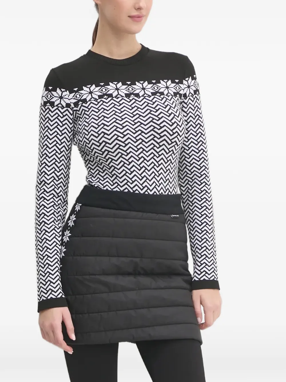 NEWLAND geometric snowflake print sweatshirt - Nero