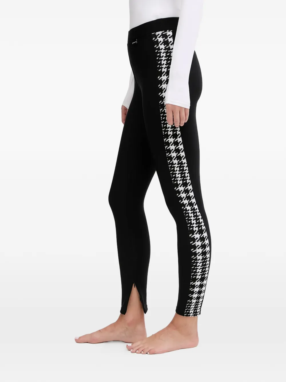 NEWLAND Legging met pied-de-poule print Zwart