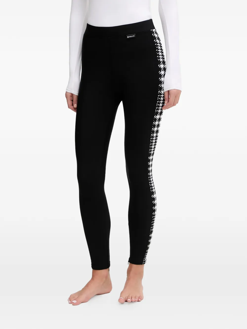 NEWLAND houndstooth-pattern-detail leggings - Nero