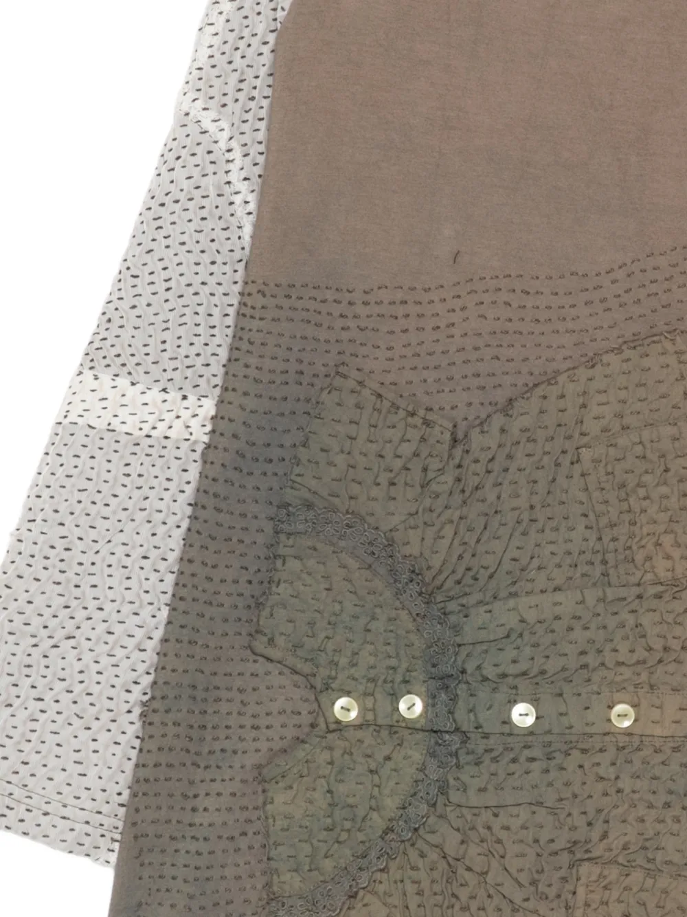  By Walid Patchwork Button T-shirt - Green 