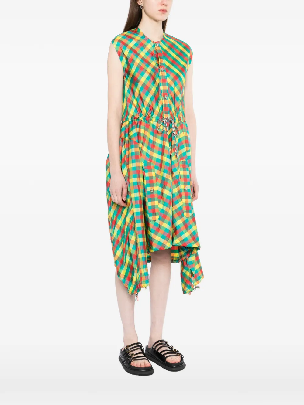  Penultimate Plaid Midi Dress - Yellow 