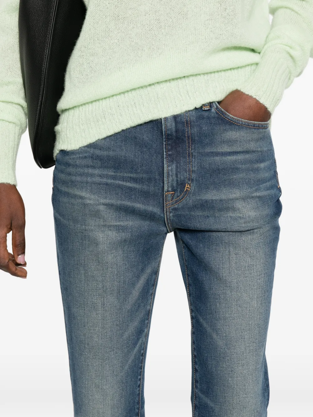 TOM FORD Verwassen indigo broek Blauw