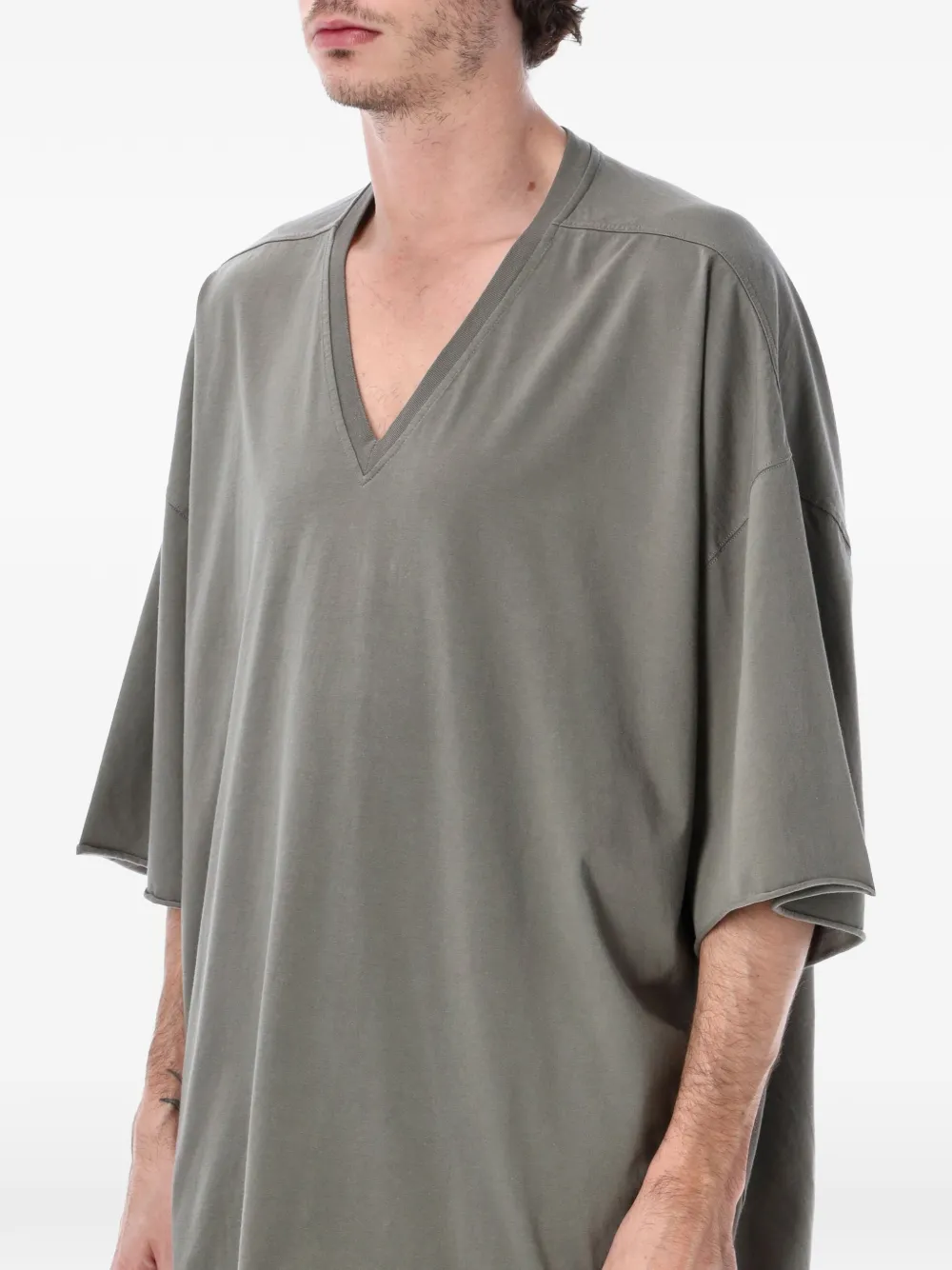 Rick Owens ノースリーブカットソー　シルク　グレー　40 国内正規品 Rick Owens Tommy Vネック Tシャツ | グレー | FARFETCH JP