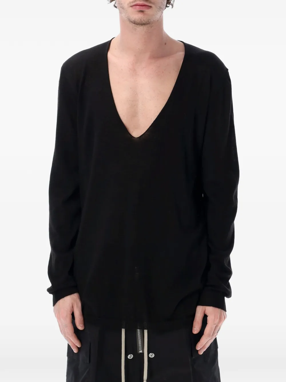 Rick Owens oversized V-neck sweater - Nero