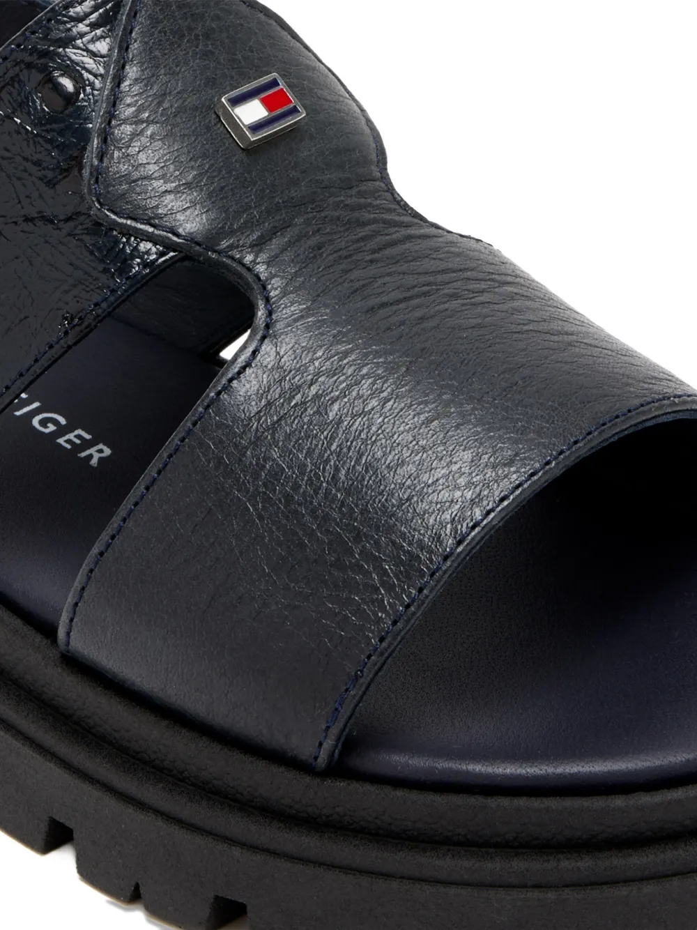 Tommy Hilfiger Junior Sandalen met logodetail en textuur Blauw