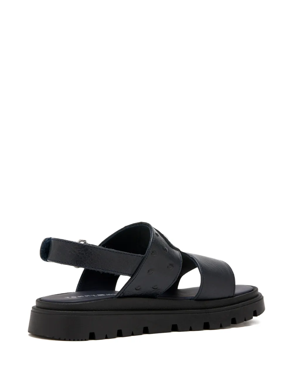Tommy Hilfiger Junior logo-detail textured sandals - Blauw