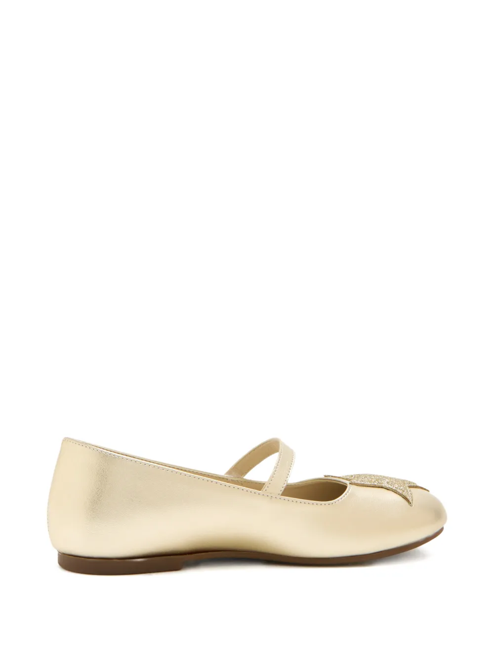 BabyWalker glitter-appliqué ballet flat Goud