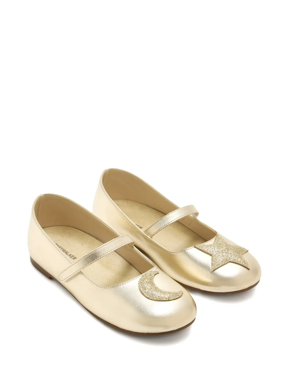 BabyWalker glitter-appliqué ballet flat Goud