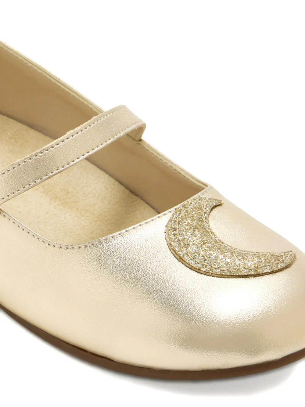 BabyWalker glitter-appliqué ballet flat Goud