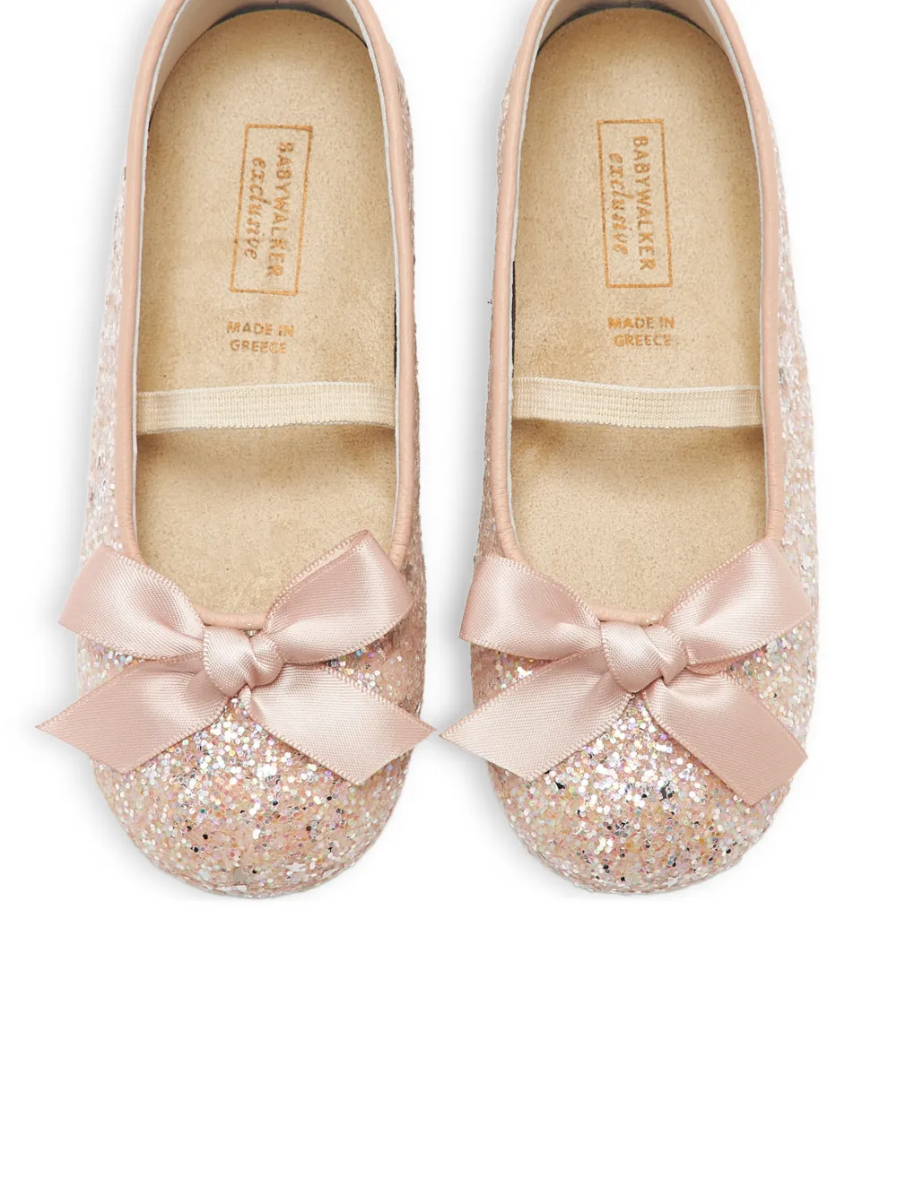 BabyWalker Ballerina's met glitters en strik Roze