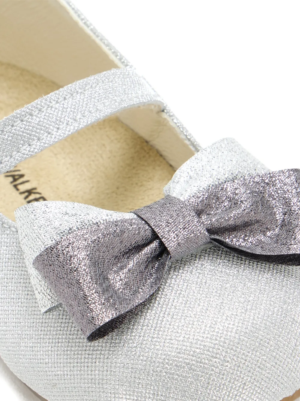BabyWalker bow strap ballet flats Zilver