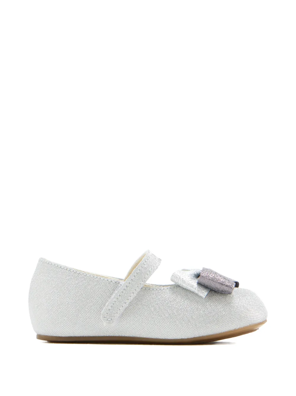 BabyWalker bow strap ballet flats Zilver