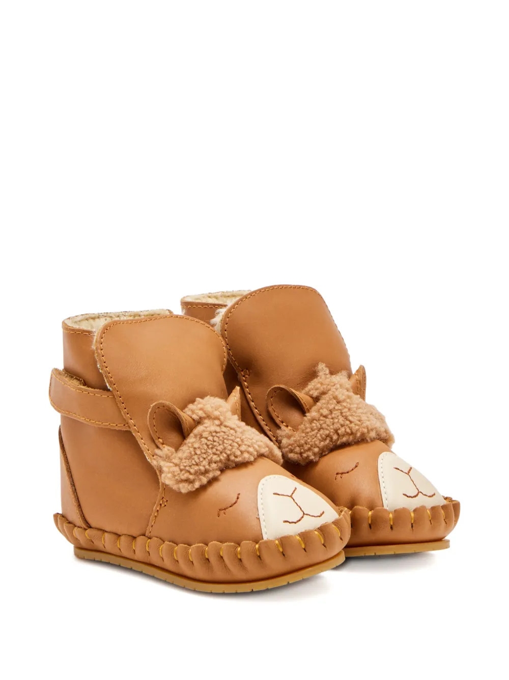 Donsje shearling-appliqué boots - Marrone