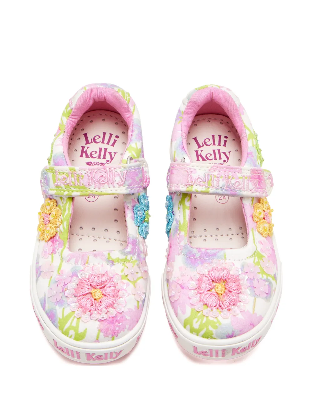 Lelli Kelly Eloise floral-appliqué ballerina Wit