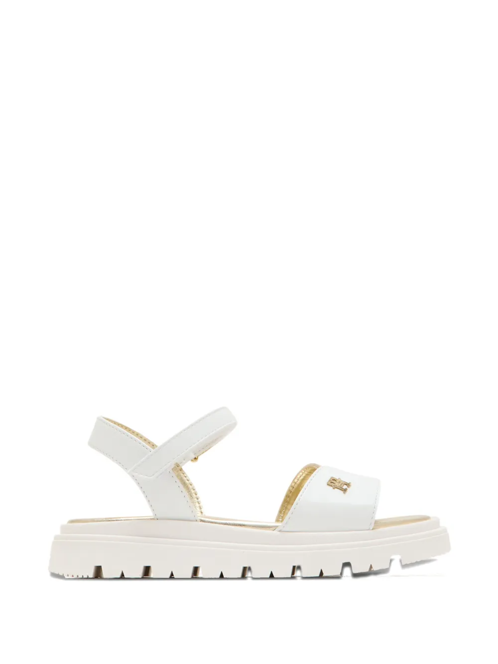 Tommy Hilfiger Junior Cola logo-detail flatform sandals Wit