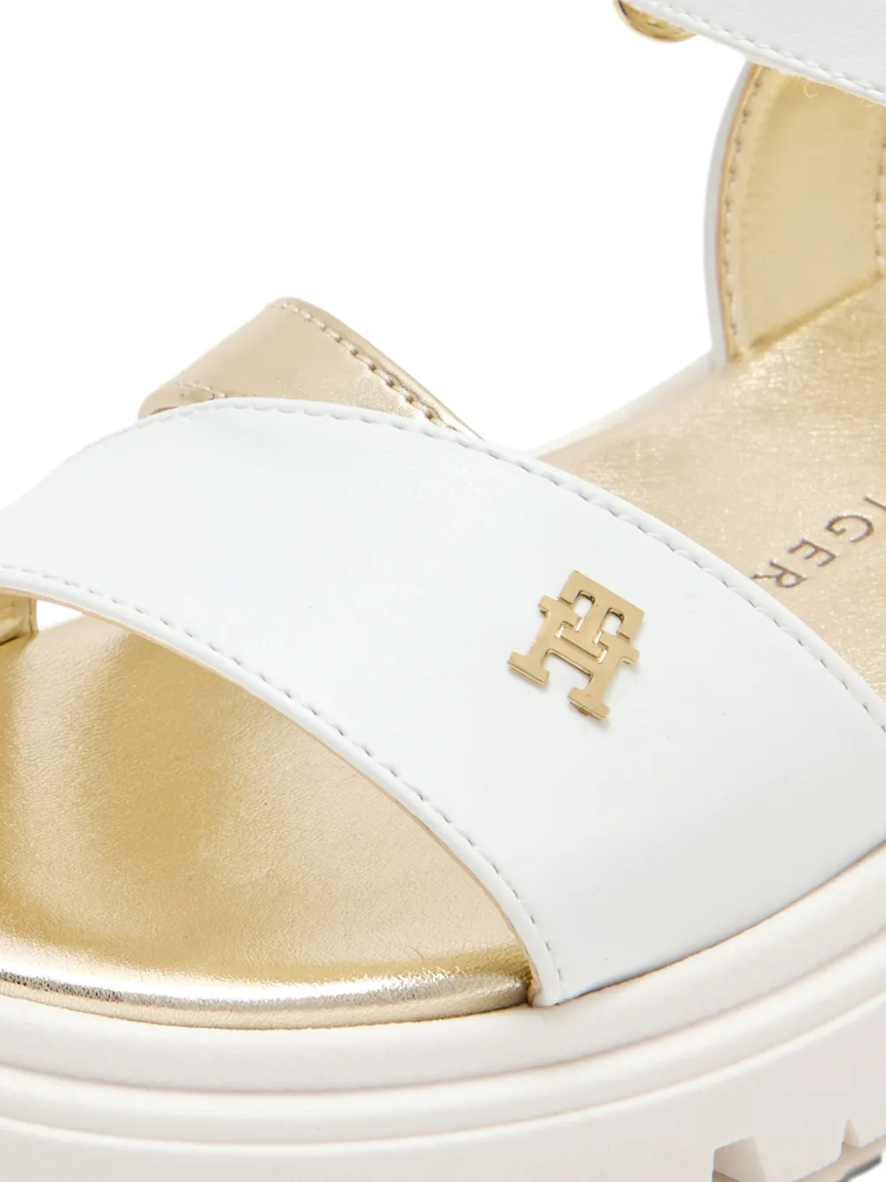 Tommy Hilfiger Junior Cola logo-detail flatform sandals Wit