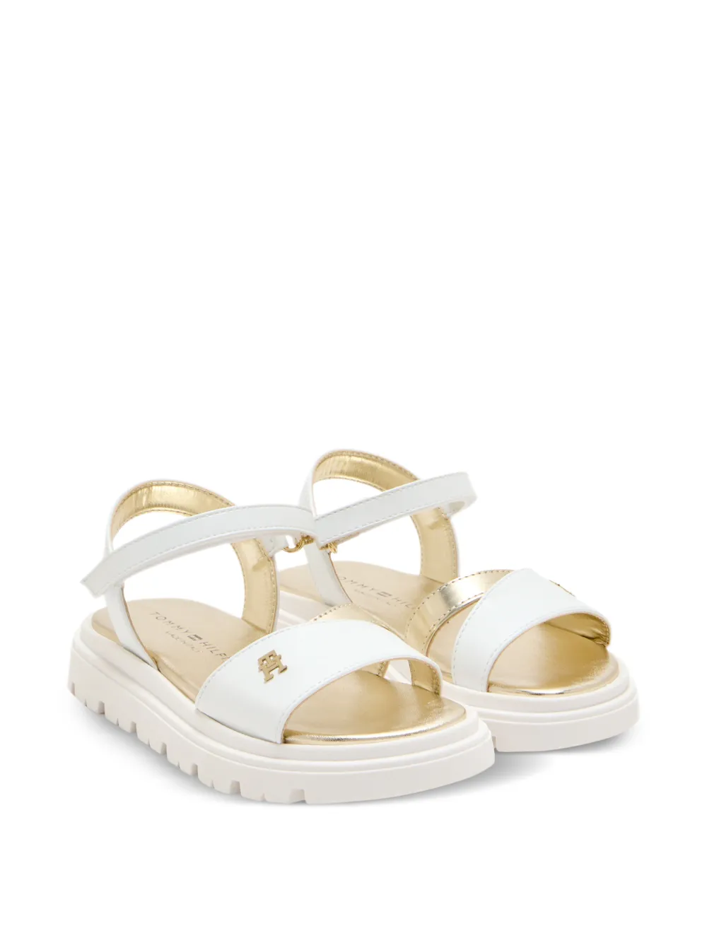 Tommy Hilfiger Junior Cola logo-detail flatform sandals - Bianco