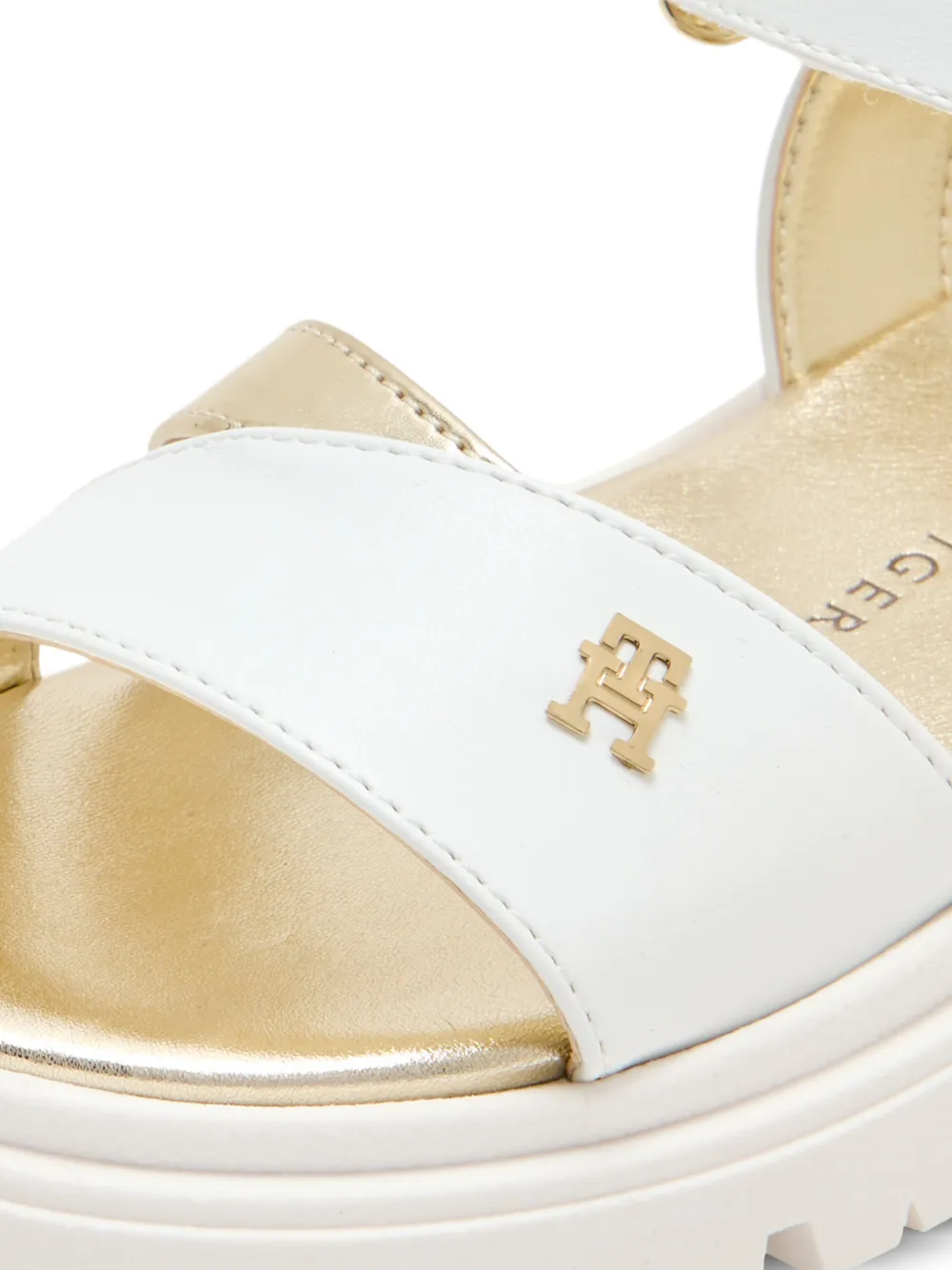 Tommy Hilfiger Junior Cola sandalen met logo en plateauzool Wit