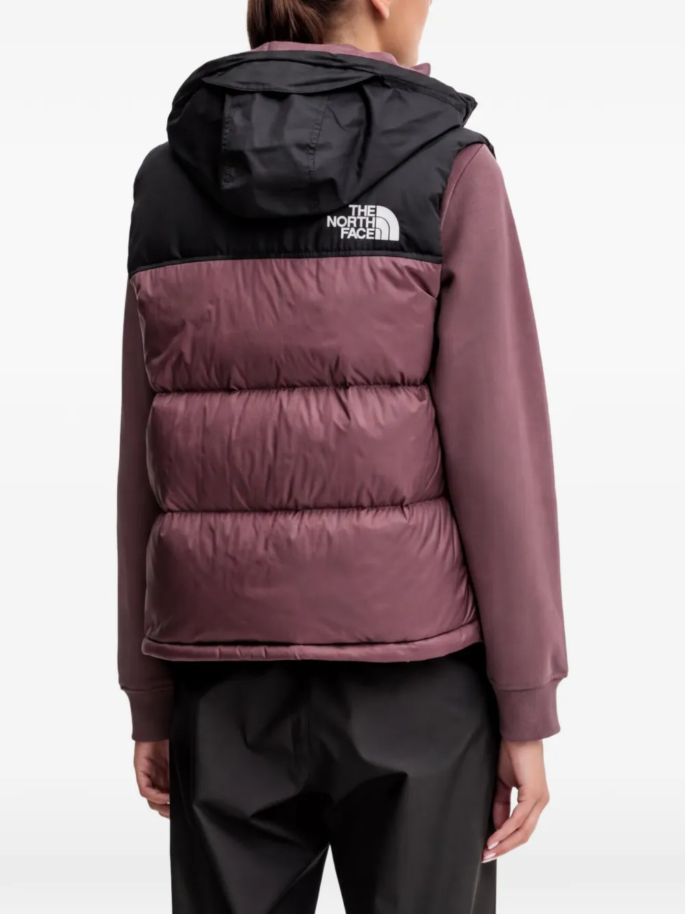 The North Face Tweekleurige bodywarmer met capuchon Paars